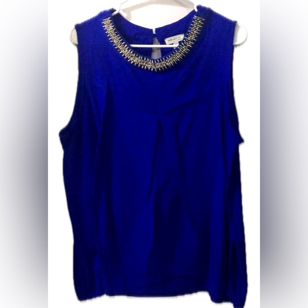 Faith and Joy Sleeveless Royal Blue Blouse